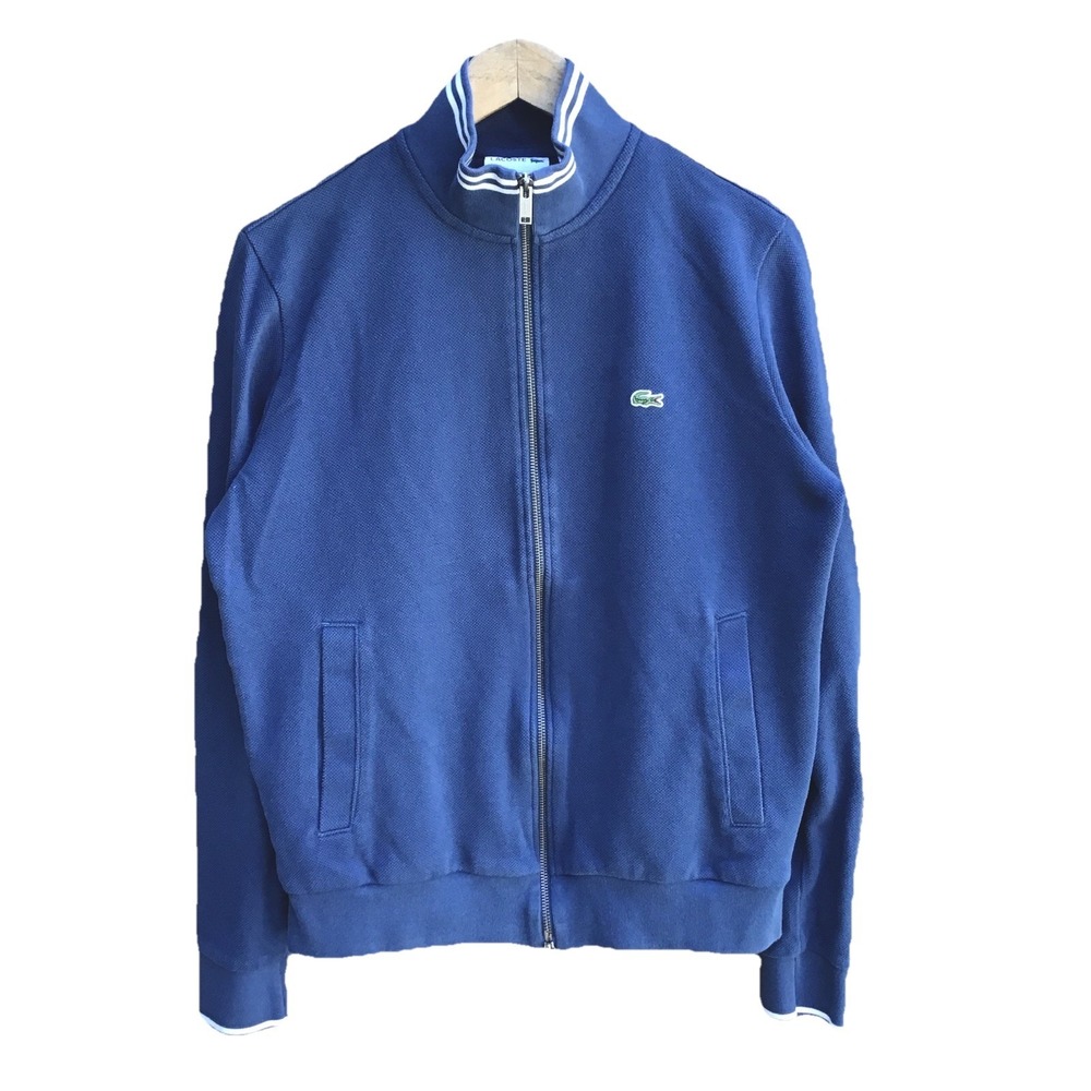 Lacoste Navy Blue Full-Zip Track Jacket with White Trim